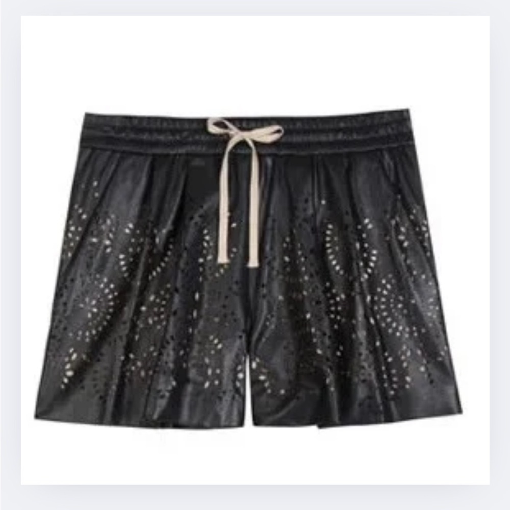 3.1 Phillip Lim Lamb Leather Cut-Out Shorts – Size 8 - Picture 2 of 7